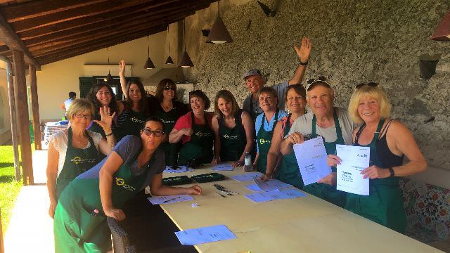 Everyone is always happy and ready to learn to cook some great Italian recipes at our cooking classes here in Amalfi. 